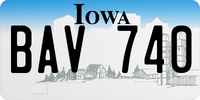 IA license plate BAV740