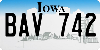 IA license plate BAV742