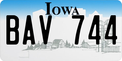 IA license plate BAV744