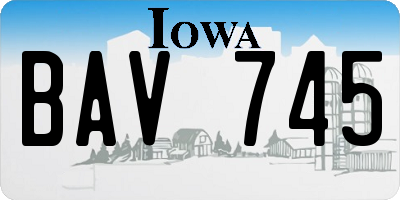 IA license plate BAV745