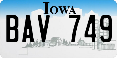 IA license plate BAV749