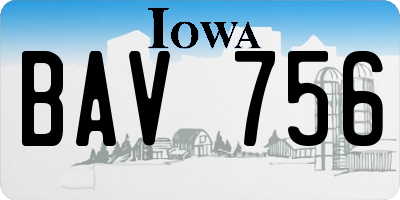 IA license plate BAV756