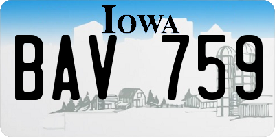 IA license plate BAV759