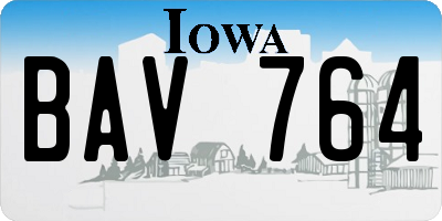 IA license plate BAV764
