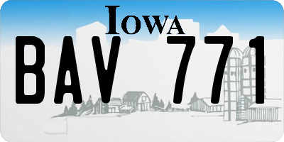 IA license plate BAV771