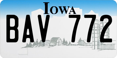 IA license plate BAV772