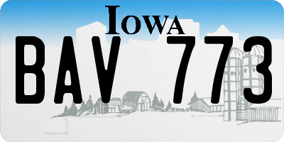 IA license plate BAV773
