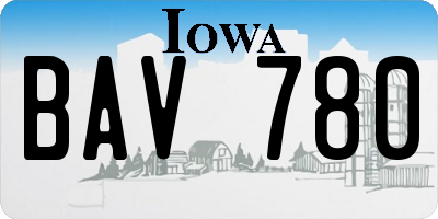 IA license plate BAV780