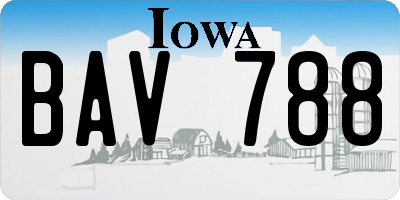 IA license plate BAV788