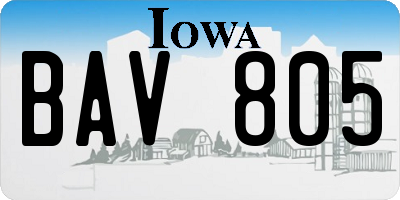 IA license plate BAV805