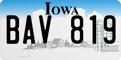 IA license plate BAV819