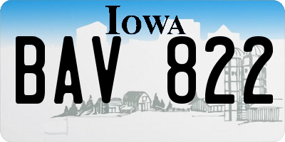 IA license plate BAV822