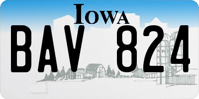 IA license plate BAV824