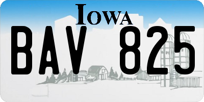 IA license plate BAV825