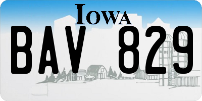 IA license plate BAV829