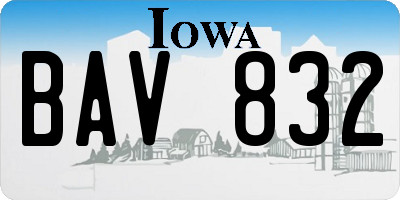 IA license plate BAV832