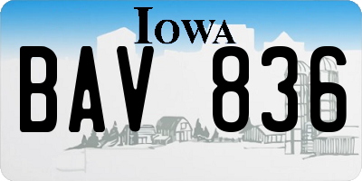 IA license plate BAV836