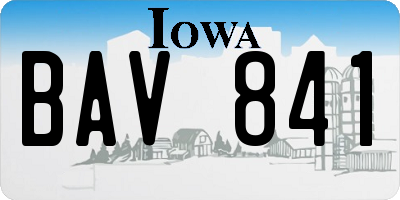 IA license plate BAV841