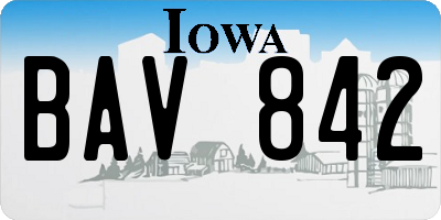 IA license plate BAV842