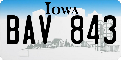 IA license plate BAV843