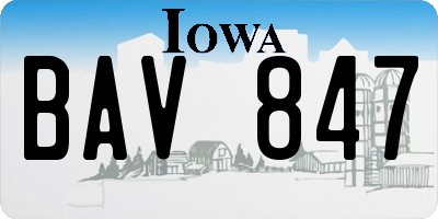 IA license plate BAV847
