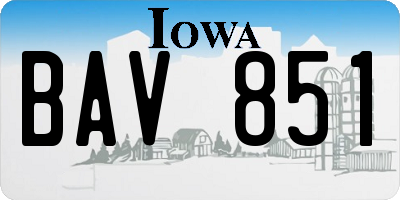 IA license plate BAV851