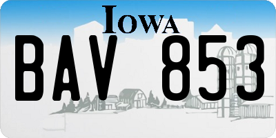 IA license plate BAV853