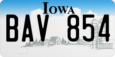 IA license plate BAV854