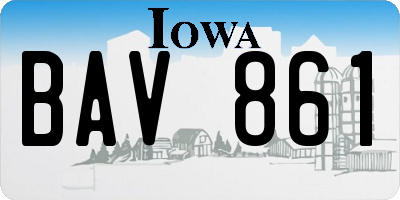 IA license plate BAV861