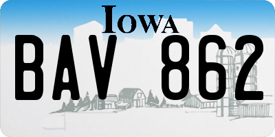 IA license plate BAV862