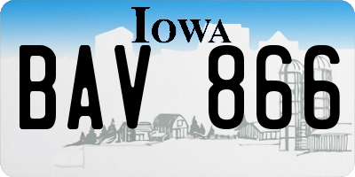 IA license plate BAV866