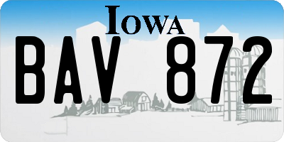 IA license plate BAV872