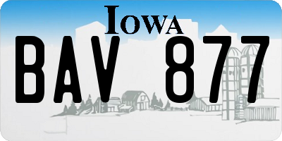 IA license plate BAV877
