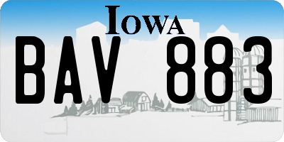IA license plate BAV883
