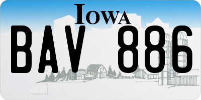 IA license plate BAV886
