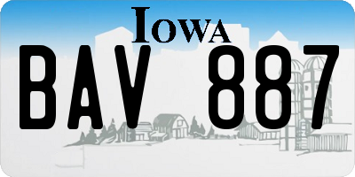 IA license plate BAV887