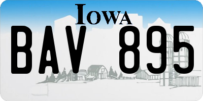 IA license plate BAV895