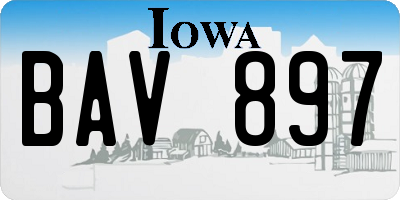 IA license plate BAV897