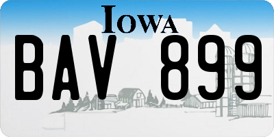IA license plate BAV899
