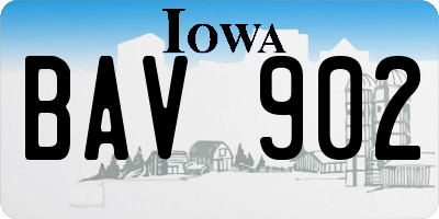 IA license plate BAV902