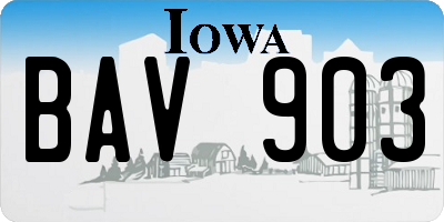 IA license plate BAV903