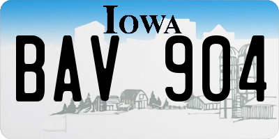 IA license plate BAV904