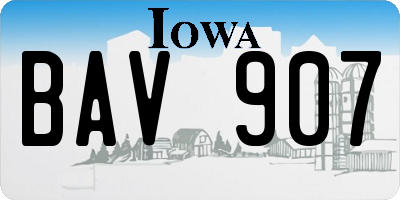 IA license plate BAV907