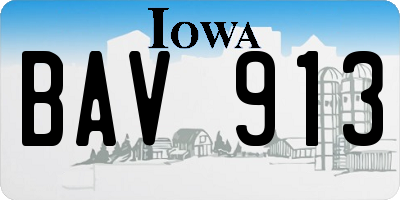 IA license plate BAV913