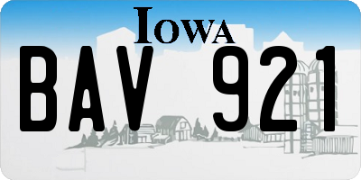 IA license plate BAV921