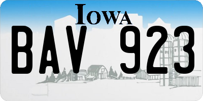 IA license plate BAV923