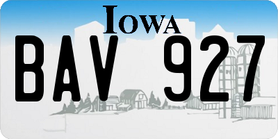IA license plate BAV927