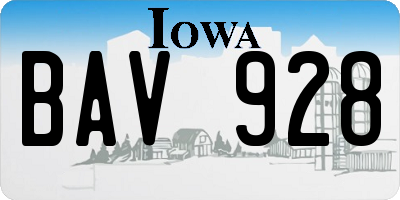 IA license plate BAV928