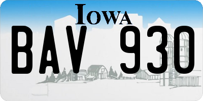 IA license plate BAV930