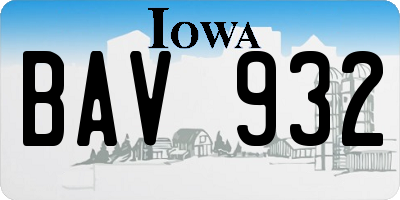 IA license plate BAV932